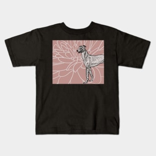 Boho Greyhound and Flower Kids T-Shirt